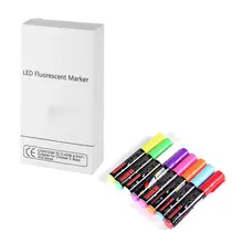 8 Colors/box 6/8/10mm Highlighter Fluorescent Liquid Chalk Marker Pen for LED Writing Menu Board Glass Window Sign flashcolor15mm white pink liquid chalk marker for led writing board glass window highlighter fluorescent pen school art painting