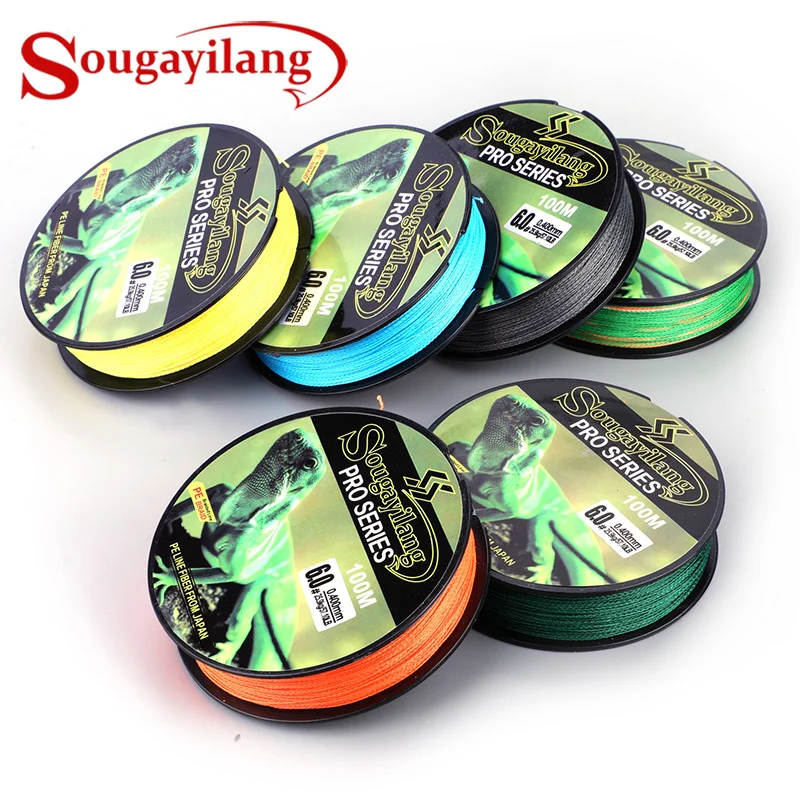 Sougayilang 100 м 4 нитка плетеная рыболовная леска из ПЭ новые плетеной лески 12 2 57.1LB