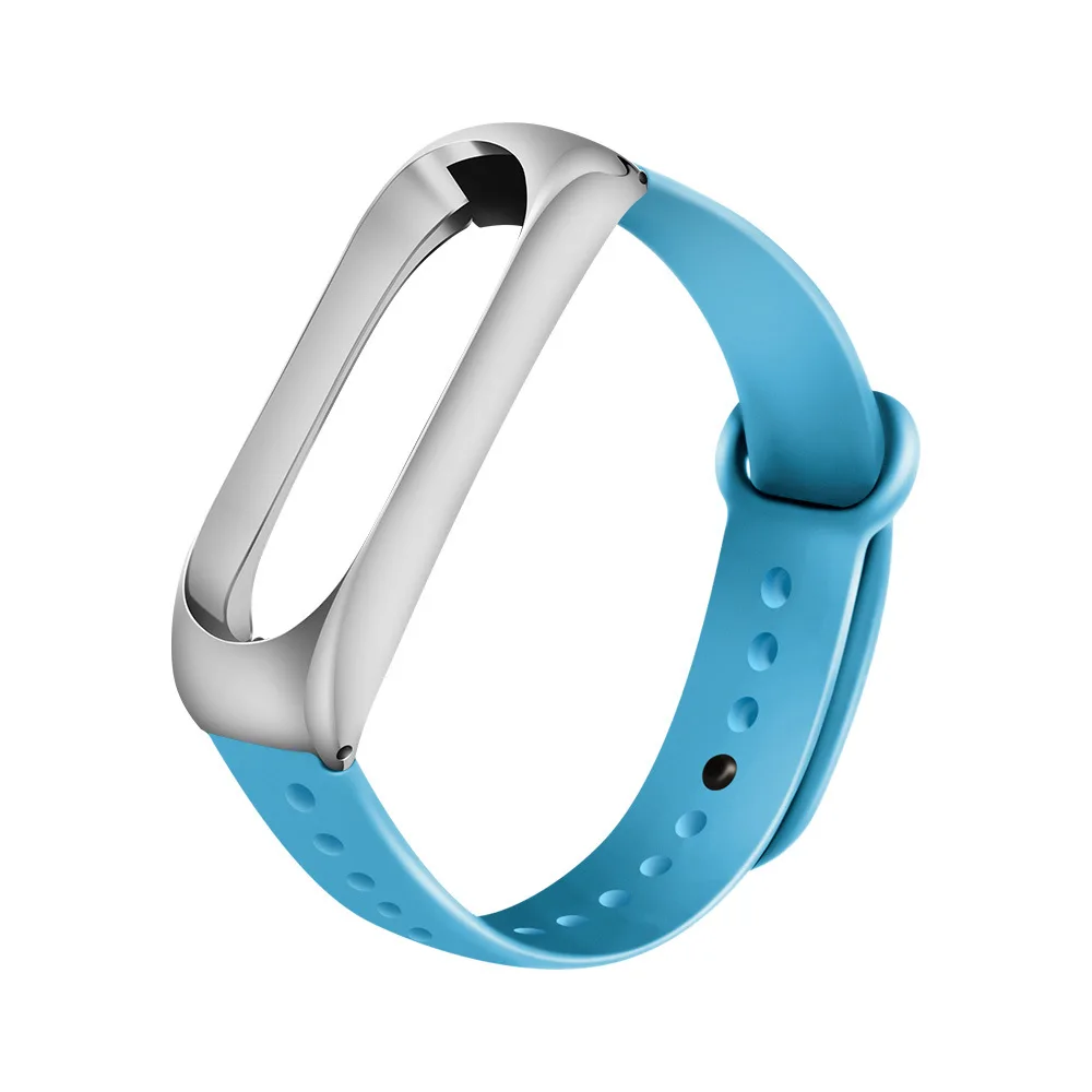 Для Xiaomi Mi Band 3 Силиконовый Браслет ремешок для часов металлический двойной цвет сменный ремешок для Xiaomi Mi Band 4 - Цвет: C