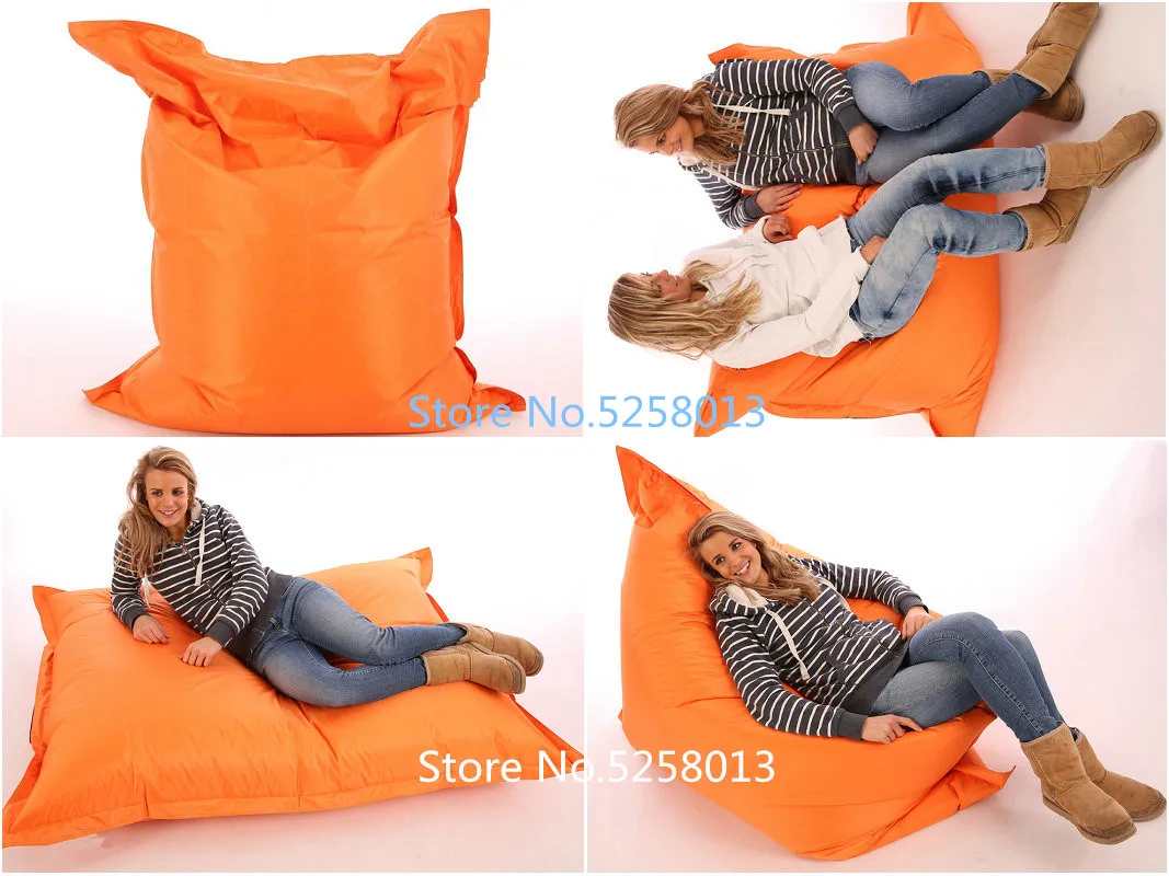 Гигантский наружный бобовый мешок оранжевый, Versitle функция beanbags мебель для дома-140*180 см Большой размер lounge-Расслабьтесь ленивая подушка