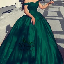 Роскошная женская обувь, расшитая зелеными сатин с открытыми плечами кружево с аппликацией бисером на шнуровке Quinceanera платья бальное платье vestido de 15 vestido de 15 anos; сезон лето