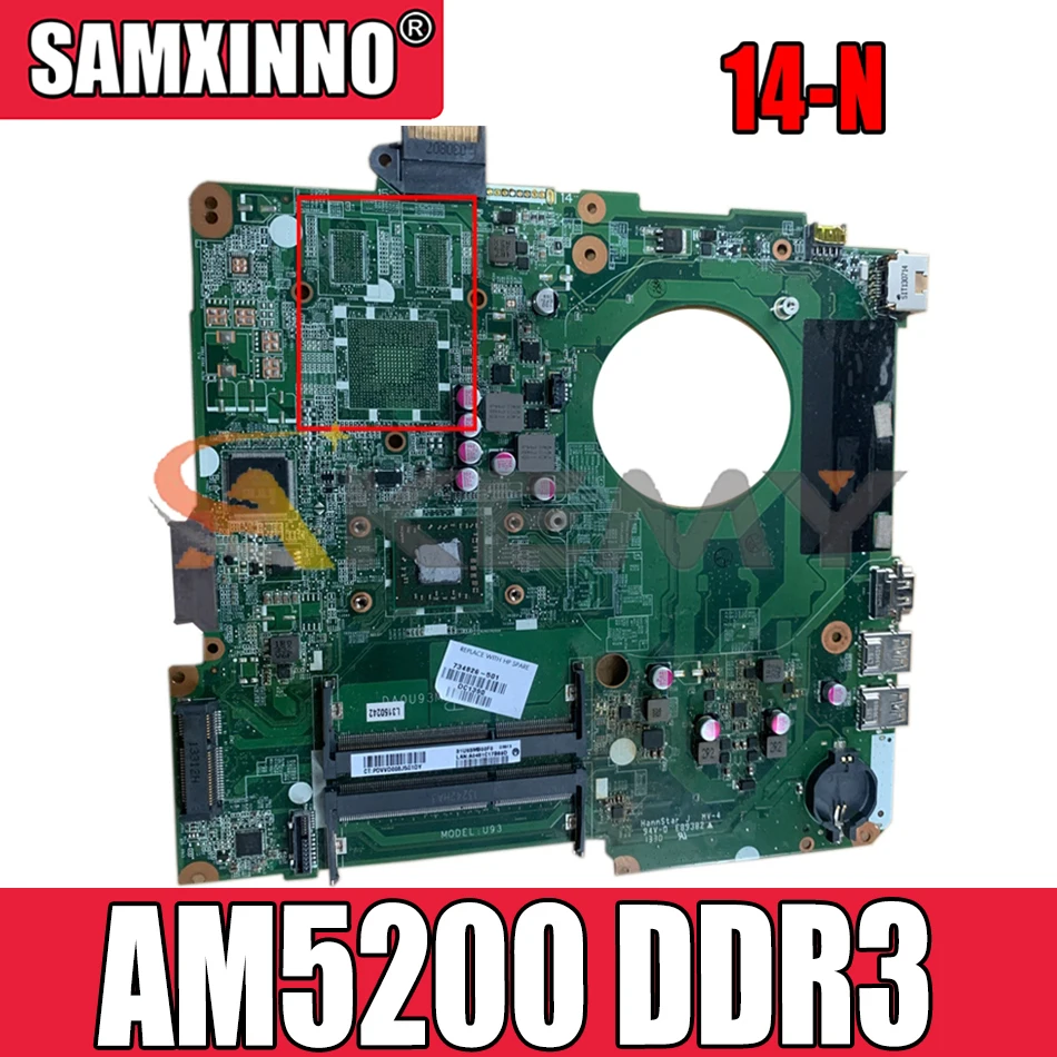Материнская плата 739655-501 для ноутбука HP Pavilion 14-N AM5200 материнская DA0U93MB6D2 DDR3 полный