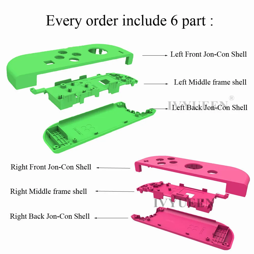 y for Nintend switch housing shell green pink yellow 21