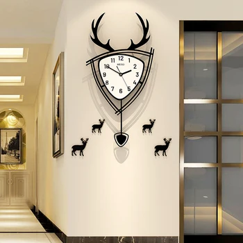 

Pendulum QUARTZ Silent Wall Clock Modern Design Home Decor Swing Hanging Clock Classical Living Room Home Decorative Art Watch