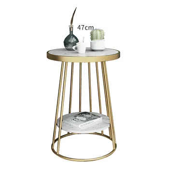 

Nordic living room marble side sofa sofa corner balcony small round table simple light luxury coffee table bedside table
