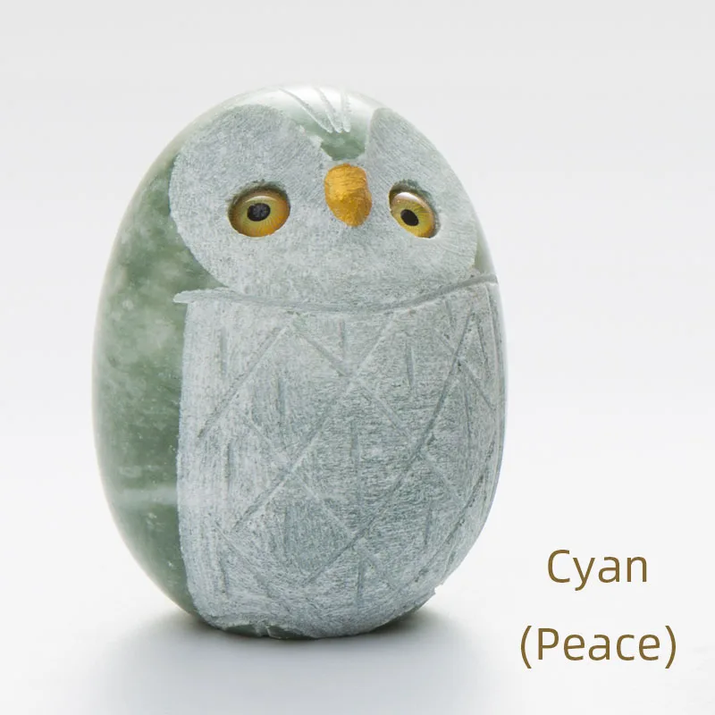 Peace (cyan) Пять благословений, сова, креативный орнамент, статуя животного, украшение для дома, аксессуары в скандинавском стиле, каменные фигурки, рождественский подарок - Цвет: Peace (cyan)