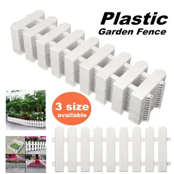 

New 12PCS/Set Garden Lawn Grass Edging Fence Border Panel Plastic Wall Fencing Board Garden Yard Decoration DIY Assemble 3 Sizes