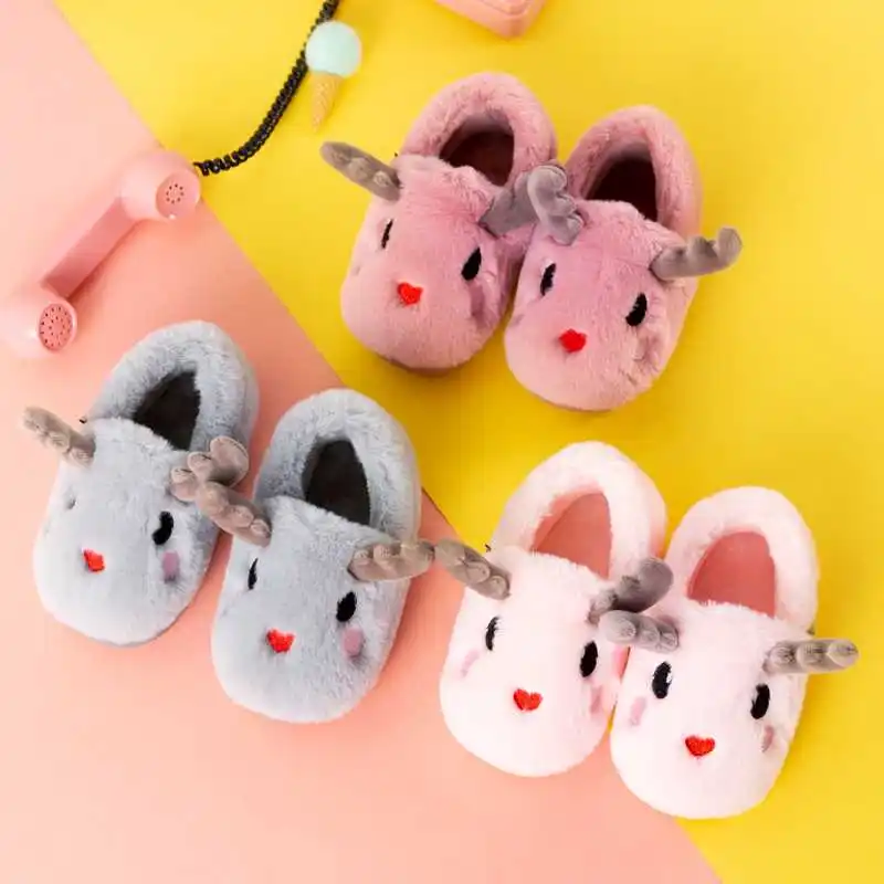 

Children girls slippers winter/autumn kids baby cotton shoes boys home slippers fashion warming non-slip girls indoor shoes