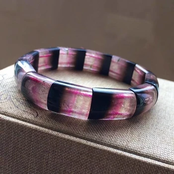 

Natural Colorful Tourmaline Watermelon Quartz Bracelet 12/17.4/7.3mm Clear Rectangle Beads Women Crystal Certificate AAAAAA