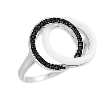 

Кольцо из серебра с керамикой и фианитами R00189