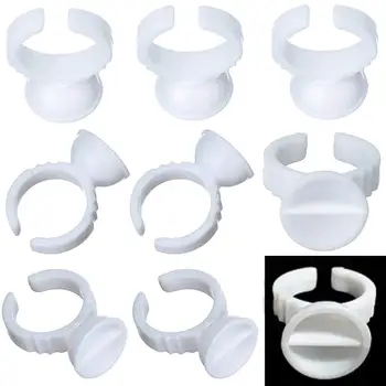 

200pcs Disposable Glue Holder Ring Cups For Eyelashes Extension Tattoo Pigment Holder Pallet Adhesive Glue Holder Palette