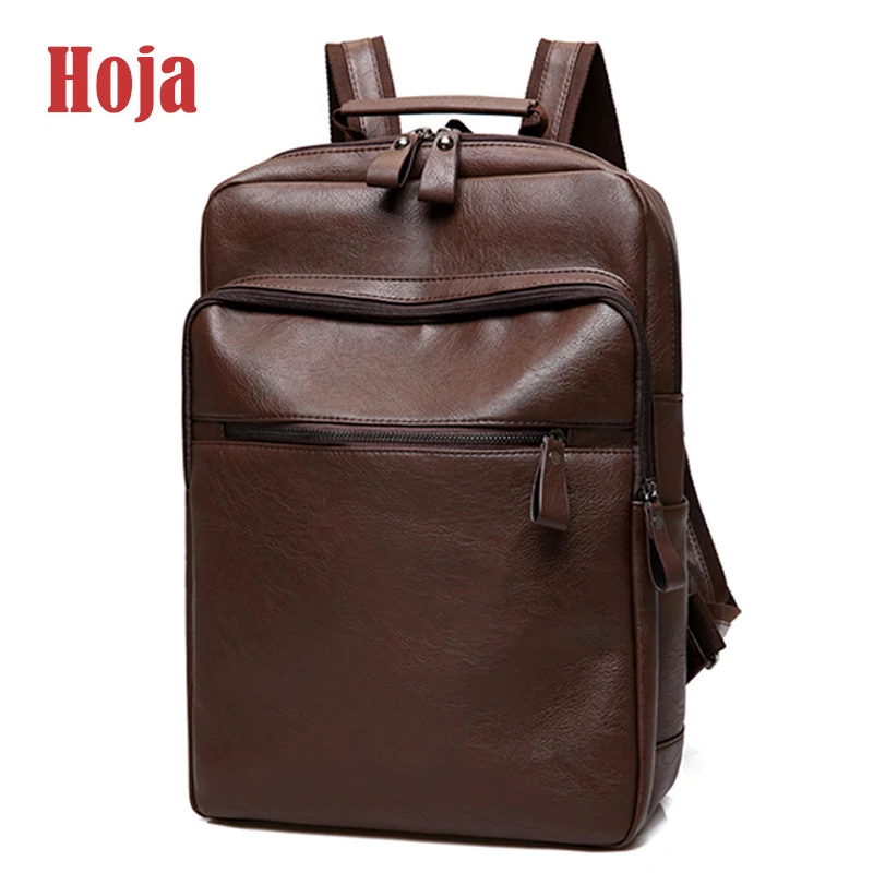 Модный мужской рюкзак из искусственной кожи, водонепроницаемый мужской рюкзак для путешествий, деловой рюкзак для ноутбука, сумка из искусственной кожи, 14 дюймов, Mochila