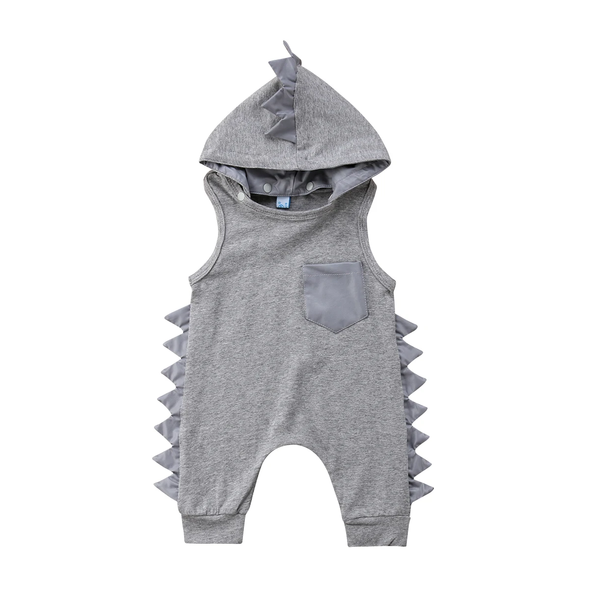 Detachable динозавр с капюшоном Съемная одежда для малышей детский зимний комбинезон без рукавов для маленьких мальчиков и девочек