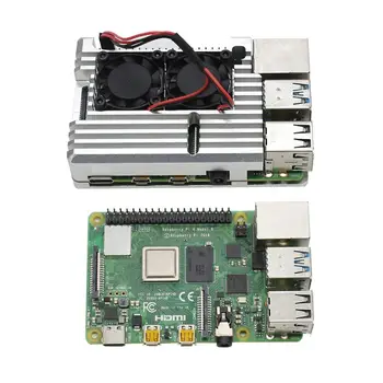

2G RAM For Raspberry Pi 4 Generation Model B Type Computer Development Board With Aluminum Alloy CNC Metal Case Cooling Fan DIY
