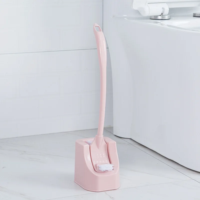 Double-Sided Thick Skillet to Blind Angle Toilet Brush Set Bathroom Toilet Cleaning Slot with Base Toilet Brush