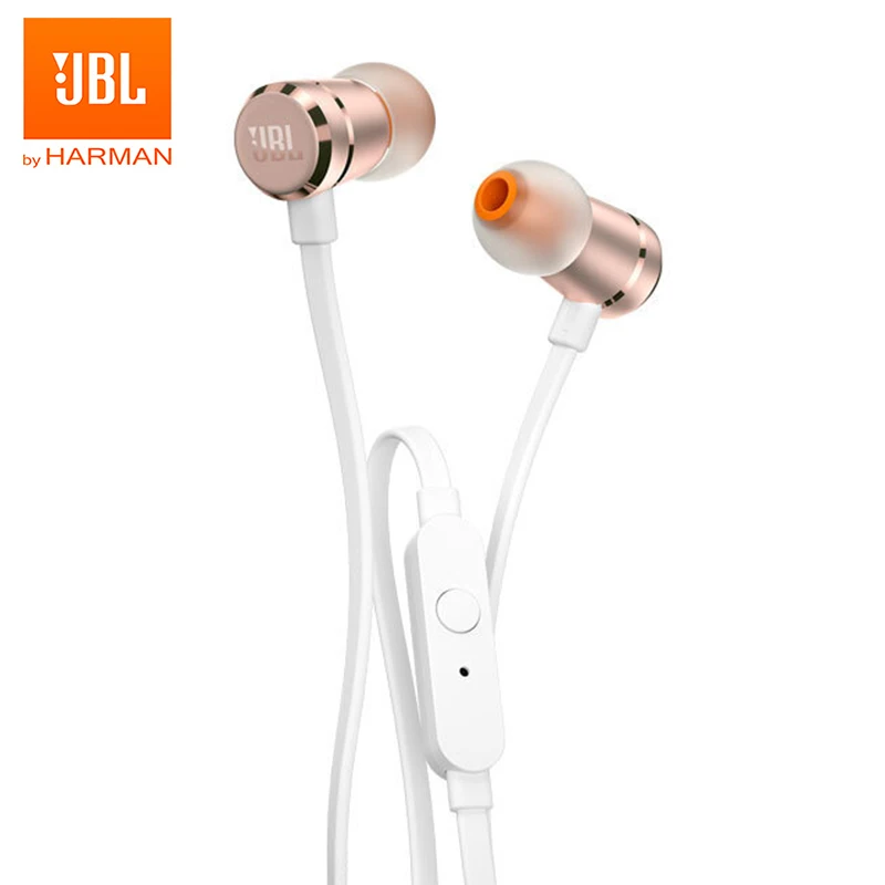 JBL T290 3,5 мм проводные наушники стерео музыка Спорт чистый бас гарнитура 1-кнопочный пульт по громкой связи с микрофоном для iPhone, Android