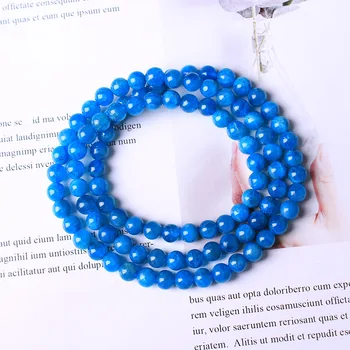 

Natural gemstone blue apatite crystal bracelet, yoga health energy bracelet, men's chakra jewelry gift