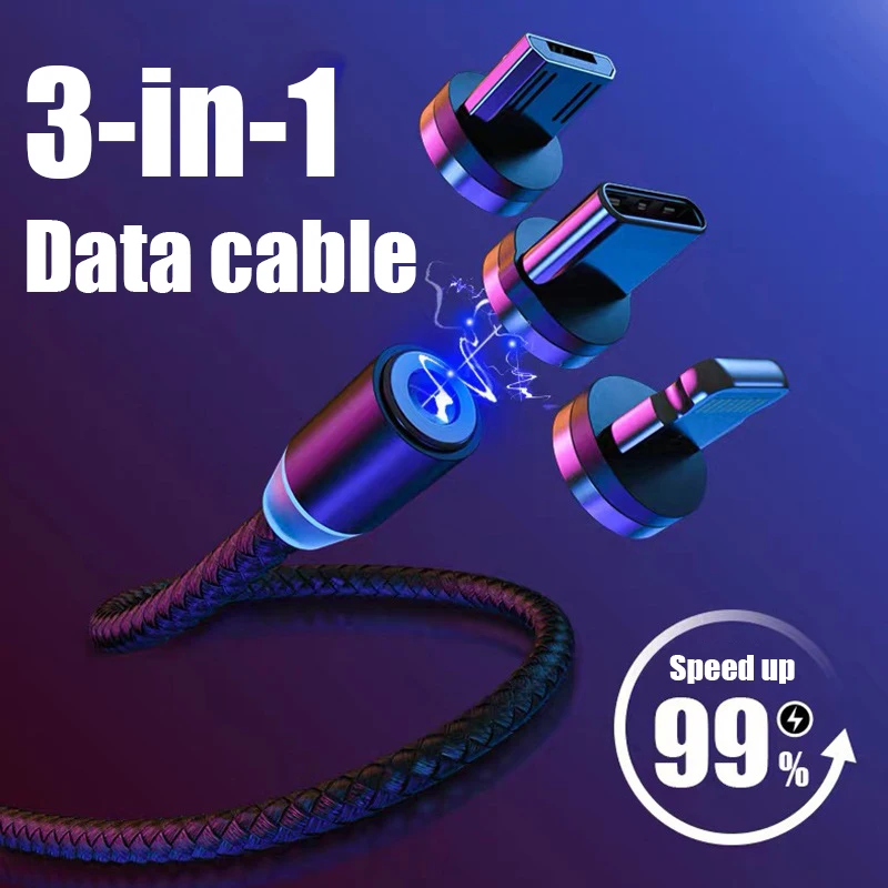 Купить Магнитный кабель 3 в 1 с Micro USB для зарядки телефонов Android передачи данных провод | Кабели для мобильных телефонов (4001089615641)