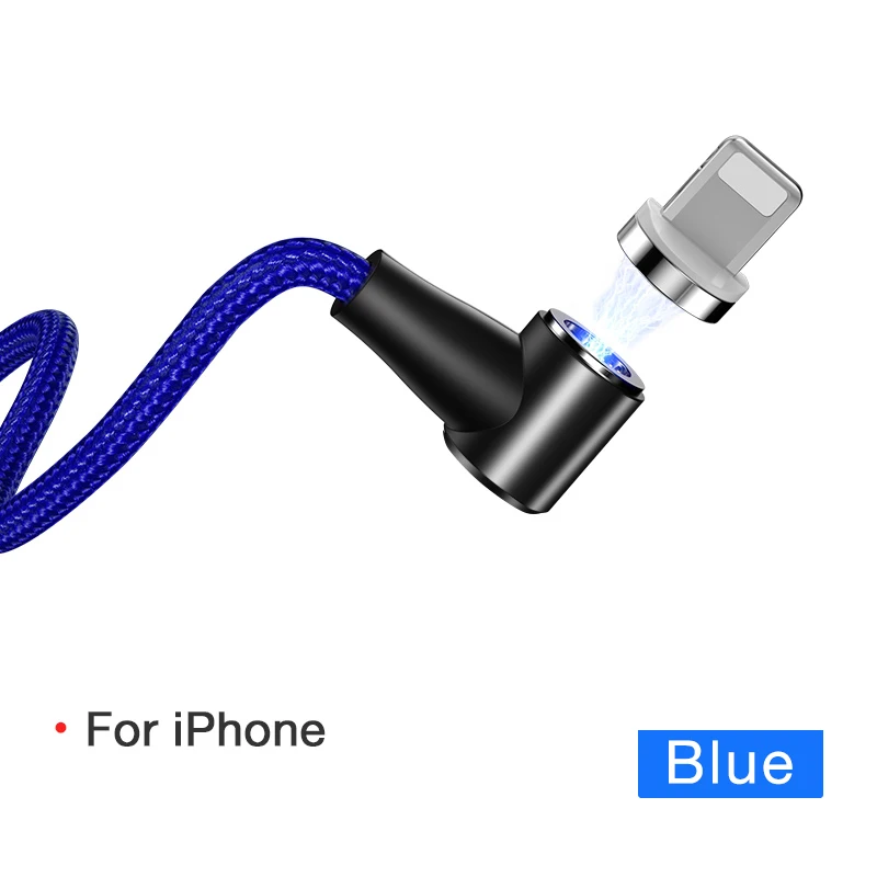 Cafele новейший QC 3,0 Магнитный Micro USB кабель для iPhone телефон зарядный провод шнур Тип USB C кабель для huawei P30 Xiaomi samsung - Цвет: Blue for ios