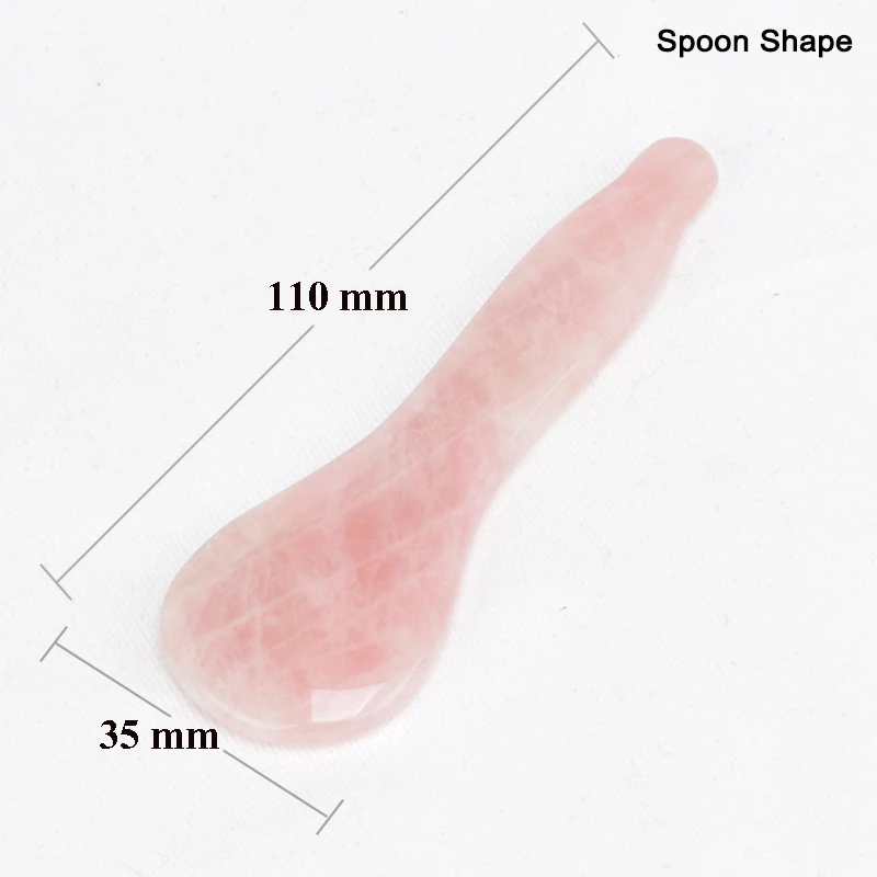 Розовый кварц Китайская традиционная гуаша Нефритовая доска массажер для тела кристалл энергетический камень скребок для кровообращения забота о здоровье - Цвет: Spoon