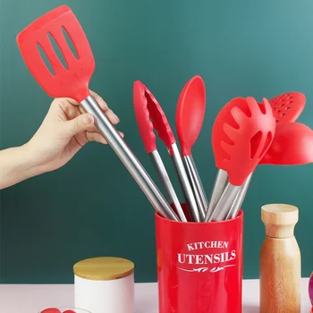 

YosHouse 9PCS Kitchen Utensils Silicone Non-stick Cooking Spoon Spatula Kitchen Accessories Tools with Storage Box