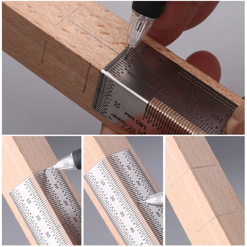 Высокоточная Т-образная квадратная линейка; Деревообработка из алюминиевого сплава Scriber измерительный Столярный маркировочный прибор столярные инструменты