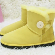 Классические ботинки в австралийском стиле; женские зимние ботинки с натуральным мехом; зимние ботинки из натуральной овечьей кожи; ботильоны; теплая обувь