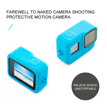 

For Go Pro Accessories Action Camera Case Protective Cover Case Silicone Skin + lanyard for Hero8 Black Go Pro Camera