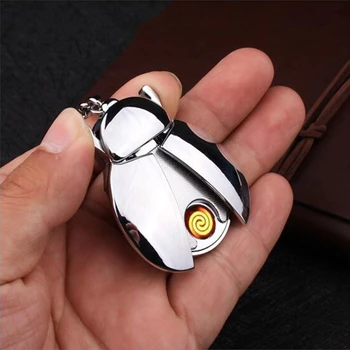 Creative Beetle USB Lighter Personality Ladybug Multi function Keychain Cool Electric Lighter Smoke Accesoires Lighter Cute