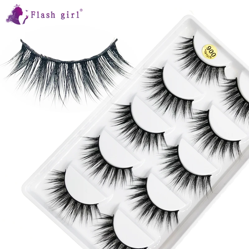 

Flash girl The newest 006 100% handmade 5pais 3D mink Eyelashes top grade false Eyelashes