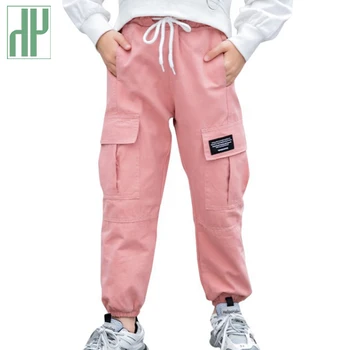 

Kids Girls pants Cotton Cargo Pants Multi-pocket boys trousers Sweatpants Trend Elastic Waist Harem pants Children Hip-hop 3 12T