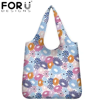 

FORUDESIGNS 2020 Women's Fashion Shoulder Bags Beautiful Flower Printing Female Shopping Bags Handbag Reusable Casual Tote Bags