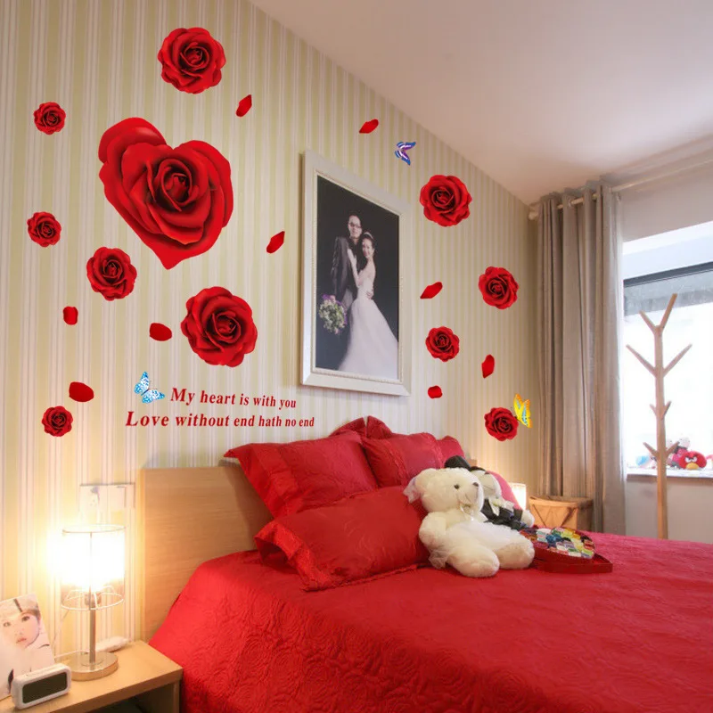 Горячая huo красная роза Ay9181 a грант от пар свадьба украшение дома наклейки на стену