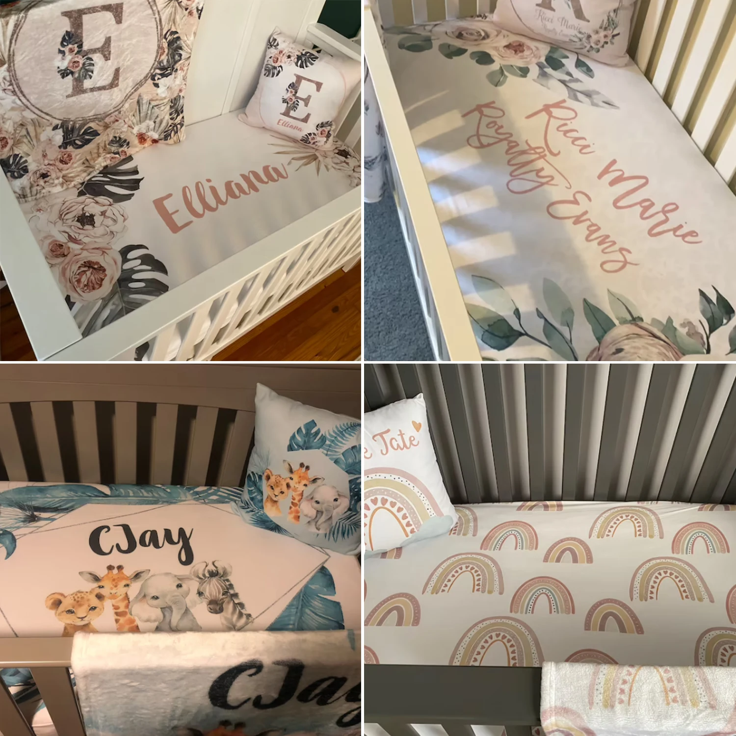 LVYZIHO Baby Crib Sheet 28"x52" / 32"x16" Fitted Crib Mattress ​Protector Cradle Cover Elastic Fitted Baby Sheet
