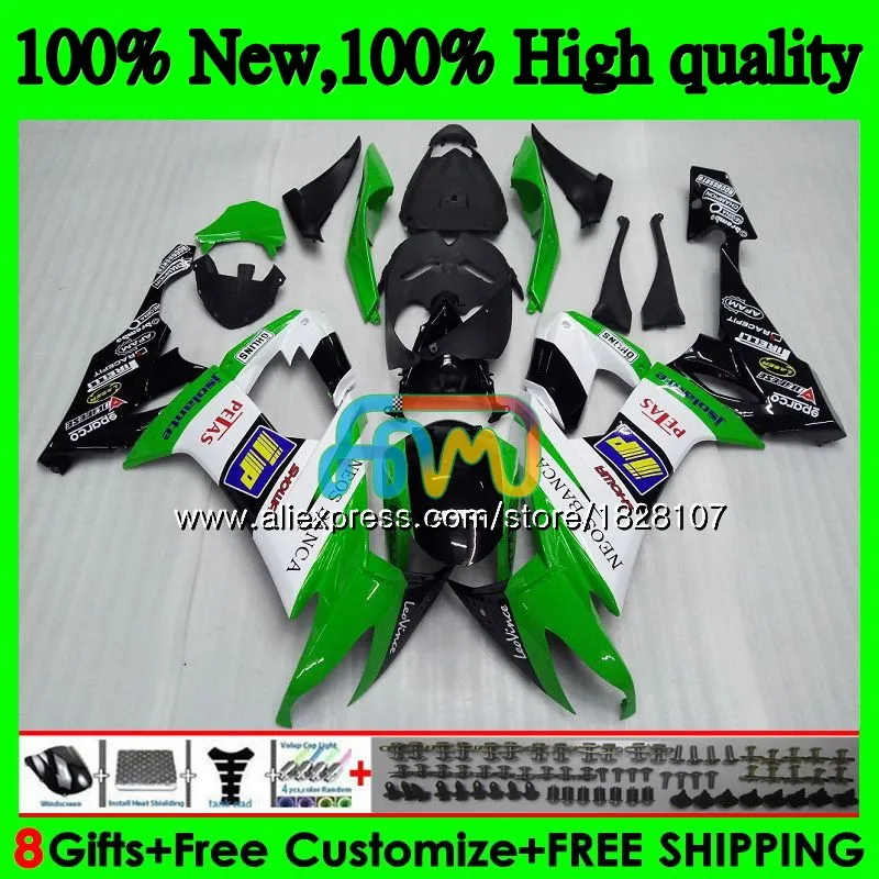Корпус для KAWASAKI ZX1000C ZX-10R ZX 10R 1000CC 17BS. 8 Stock зеленый ZX1000 ZX 10 сотрудников отдела исследований ZX10R 08 09 10 2008 2009 2010 ABS комплект обтекателей