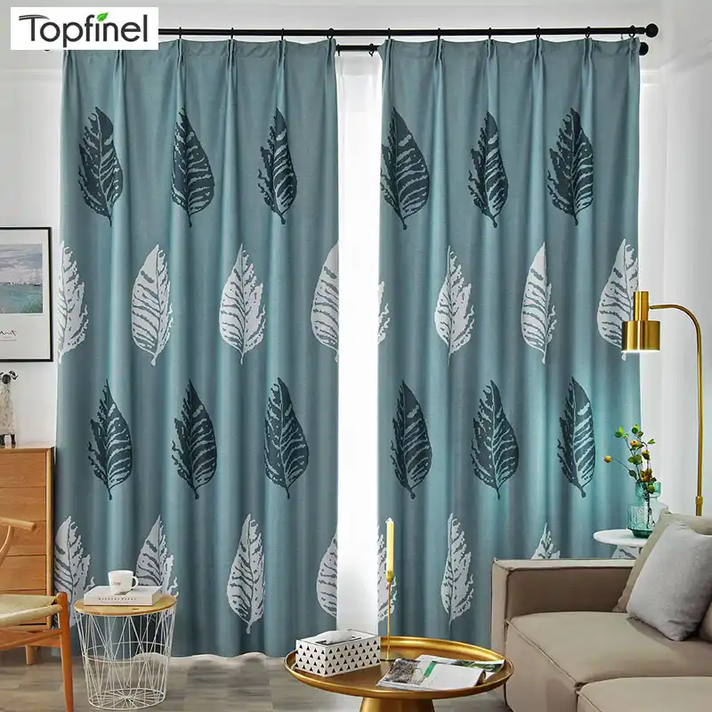 Topfinel Blatter Moderne Blackout Vorhange Fur Wohnzimmer Schlafzimmer Vorhange Fur Fenster Mode Behandlung Jalousien Fertig Vorhange Vorhange Aliexpress