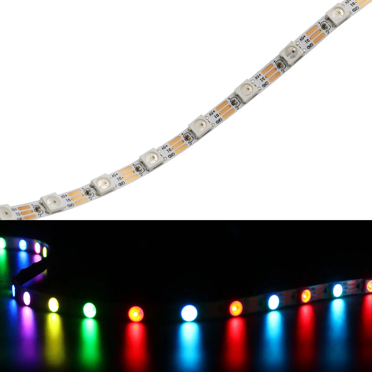 

SK6812 5V Pixel Light Belt Full Color Light Belt 60 Lamp WS2812B Symphony Light Belt 5MM Wide LED Strip