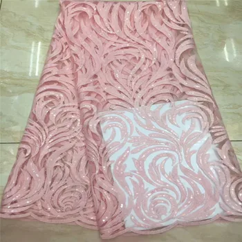 

New Design Sequins Nigerian Lace Fabric African Laces Fabrics High Quality Tulle Net French Net Lace Fabric For Wedding xc82-652