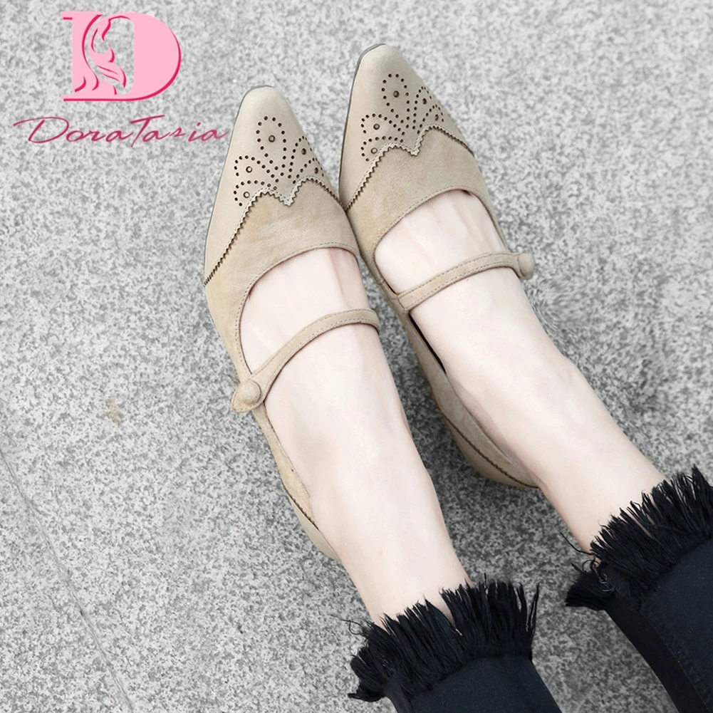 

Doratasia New Arrivals Top Quality Sheepskin Spring Shoes Woman Pumps Female Thin High Heels Retro Pumps Women Shoes