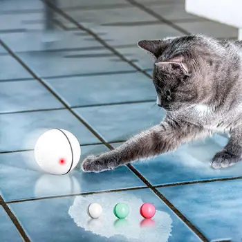 

Smart Interactive Cat Toy USB Rechargeable Led Light 360 Degree Self Rotating Ball Pets Playing Toys Motion Activated Pet Bal