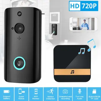 

Smart Wifi Doorbell with Ding-Dong Video Intercom WI-FI Door Phone Door Bell For Apartments IR Alarm Wireless Security Camera