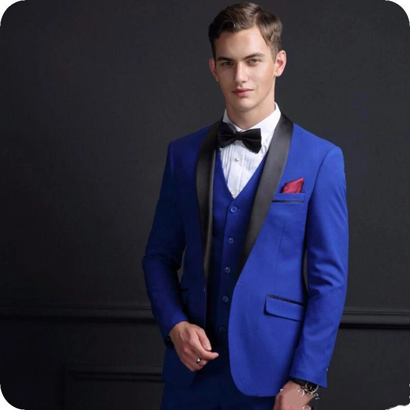 

2019 New Arrival Royal Blue Groom Tuxedos Men Suits for Wedding Male Suits Slim Fit Custom Made Boy Friend Suit 3 Pieces