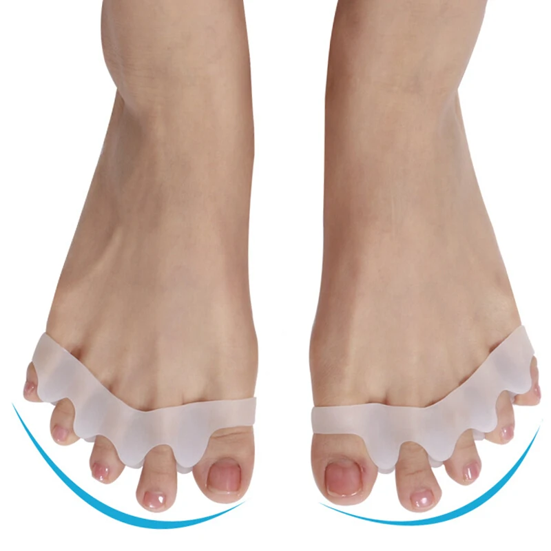 1 пара = 2 шт. корректор для пальцев ног силиконовые гелевые разделители для пальцев ноги ортопедические носилки выровняются правильно при захождении пальцев друг на друга Прямая