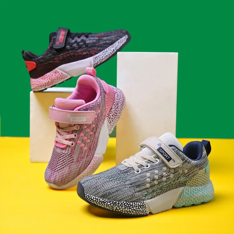 

maa Ultra-Light Air-permeable and Skid-proof kid Outdoor Shoes Breathable Comfort Gym Shoes Air Cushion Lace Up #ba4vk001