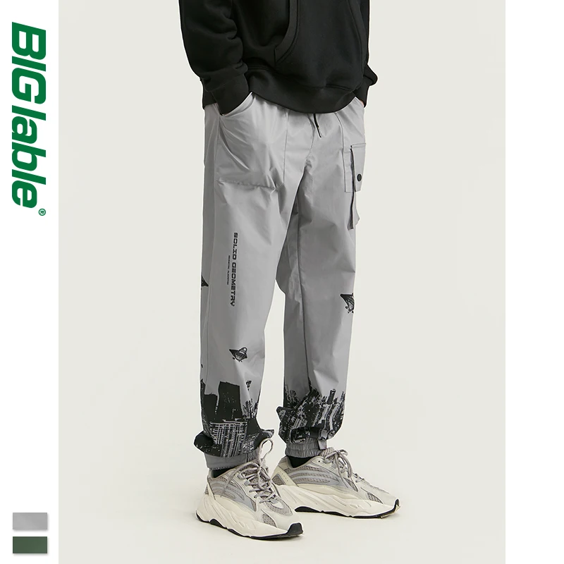 Большие модные спортивные штаны с цифровым принтом для мужчин 2019 FW уличная бега
