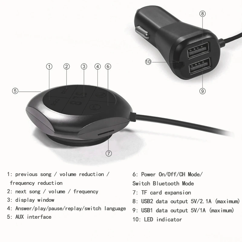 Автомобильный Bluetooth FM передатчик Громкая связь вызов аудио приемник авто MP3 плеер двойной USB быстрое зарядное устройство автомобильные аксессуары голосовая навигация