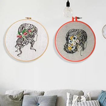 

New Embroidery Set 3D DIY Handmade Beginner Basic Making Fabric Embroidery Material Package Cross Stitch Mural Set