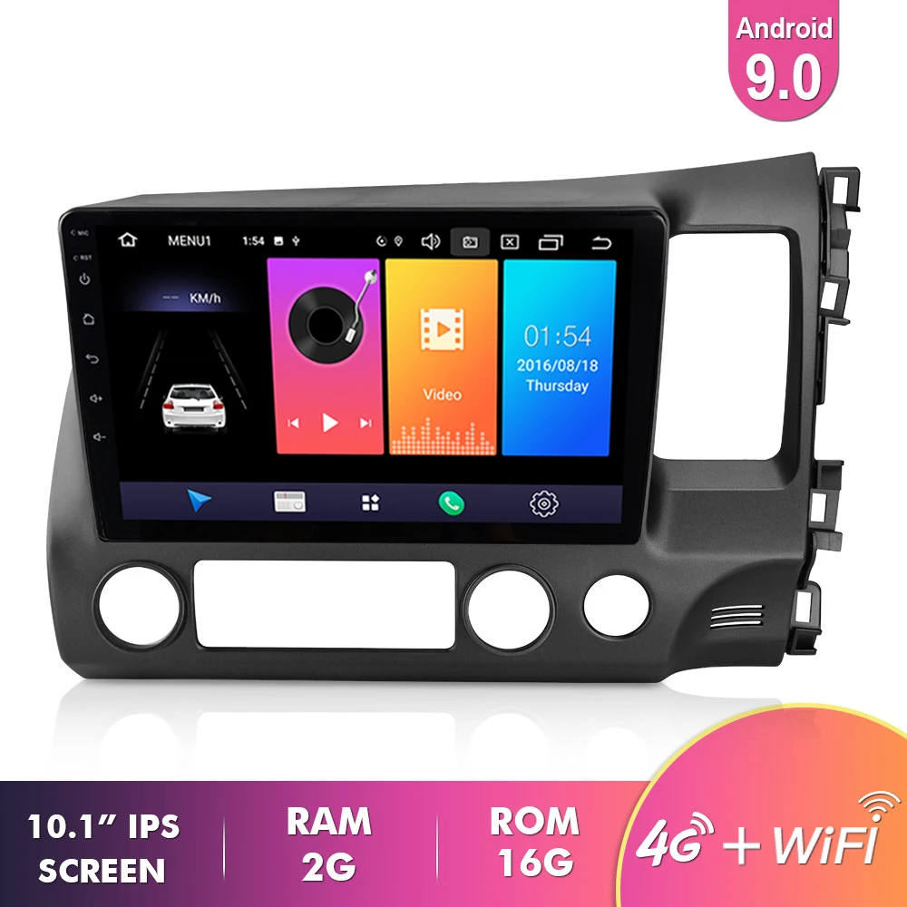 EKIY 10," ips Android 9,0 Автомагнитола авто мультимедиа для Honda Civic 2006-2012 gps навигация влево/вправо Титан стерео видео - Цвет: 2G 16G Right