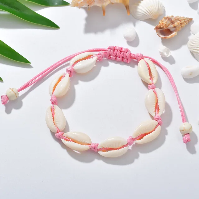 Bohème naturel coquille de mer bracelets porte-bonheur pour femmes hommes été plage de sable à la main chaîne corde chaînes bracelet bijoux à bricoler soi-même