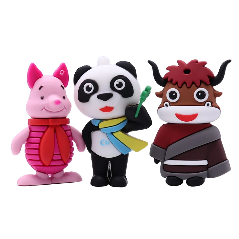 cartoon pig cattle panda 128gb usb flash drive 64gb pendrive 32gb pen drive 16gb memory stick 8gb pen drive high quality usb